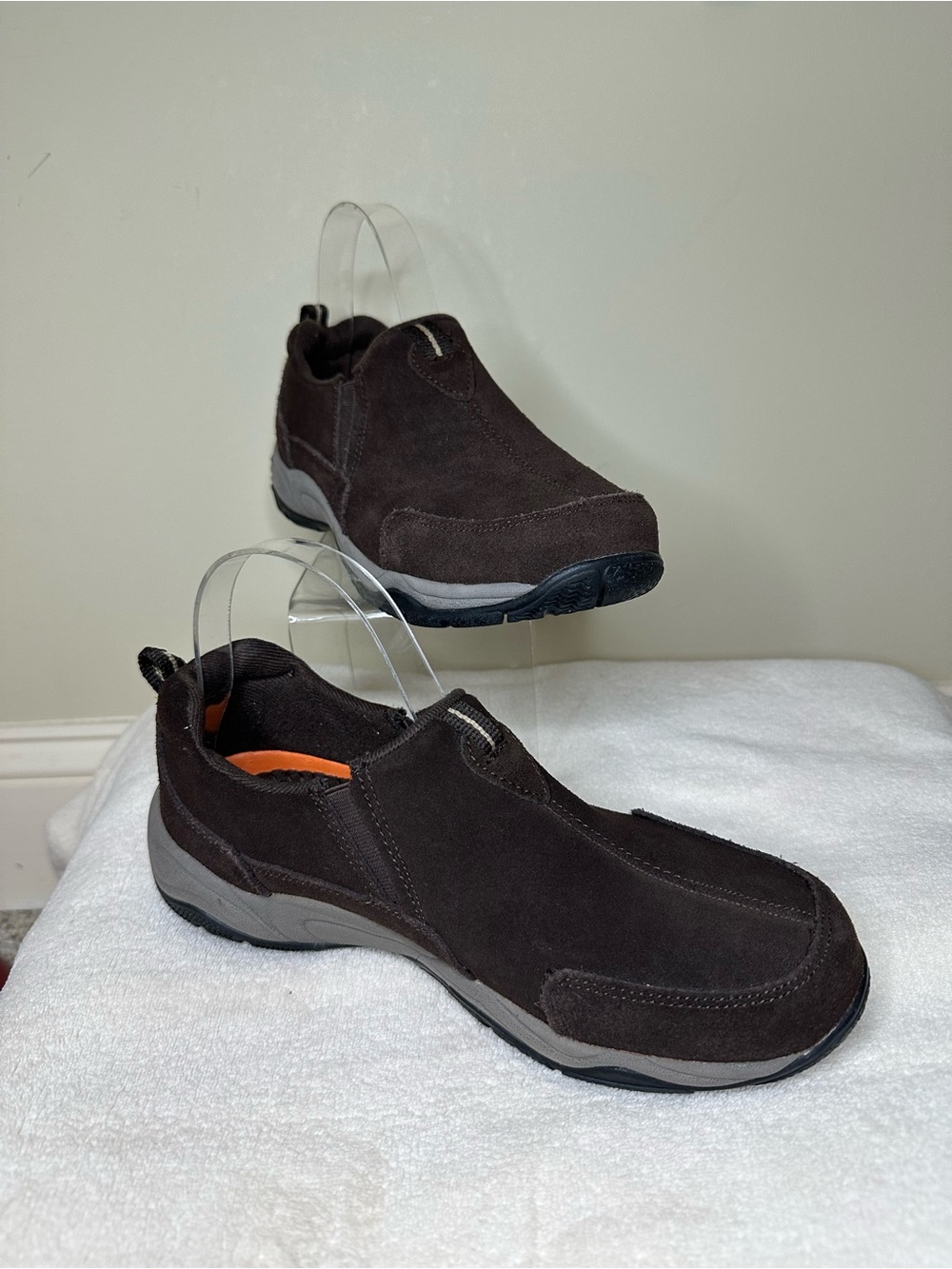 Women’s Lands' End All Weather Suede Slip-On Moc Shoes - Brown Size 7M
